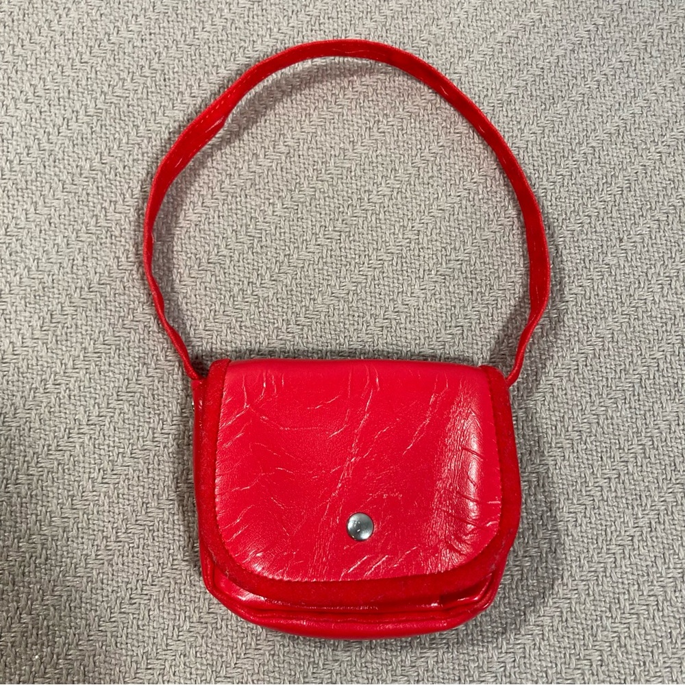 American Girl Molly’s Purse Red Vinyl Faux Leather Doll Bag